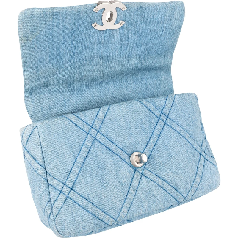 Chanel 19 Quilted Denim Single Flap Crossbody Bag