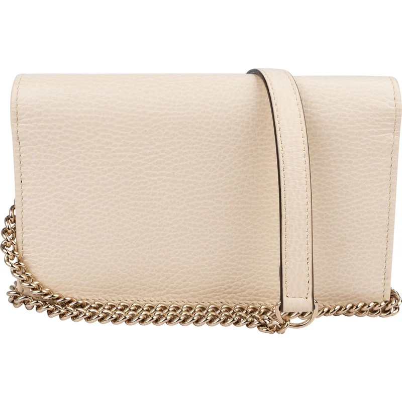 Gucci Grained Leather Interlocking GG Wallet On Chain Crossbody Bag