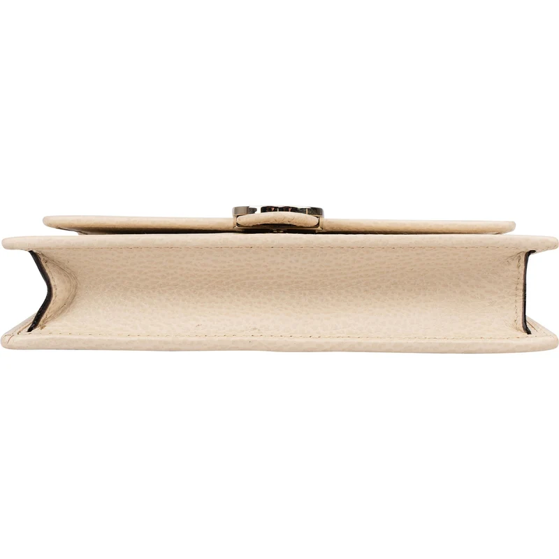 Gucci Grained Leather Interlocking GG Wallet On Chain Crossbody Bag
