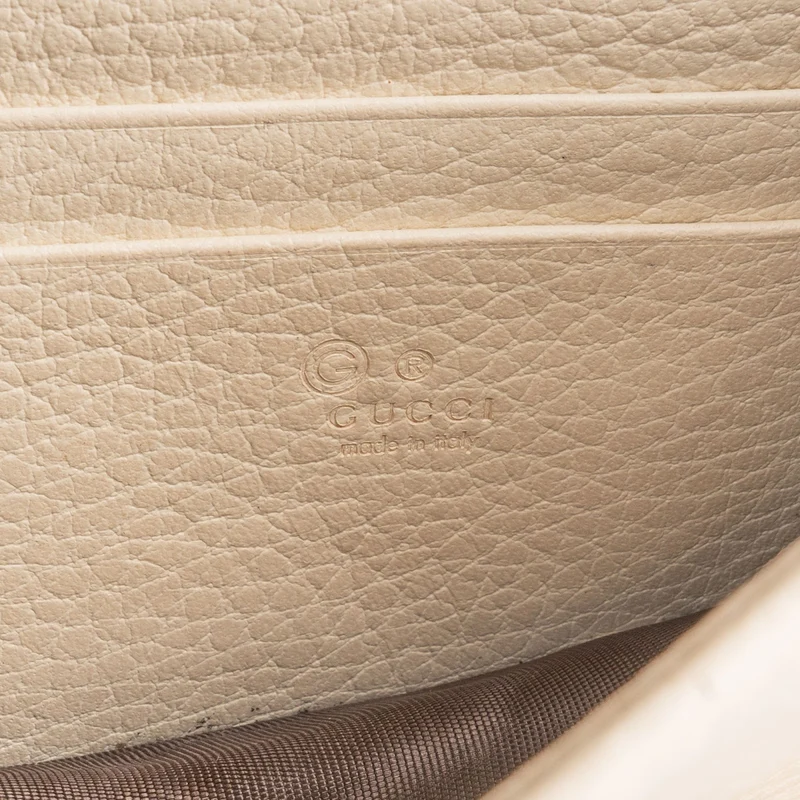 Gucci Grained Leather Interlocking GG Wallet On Chain Crossbody Bag