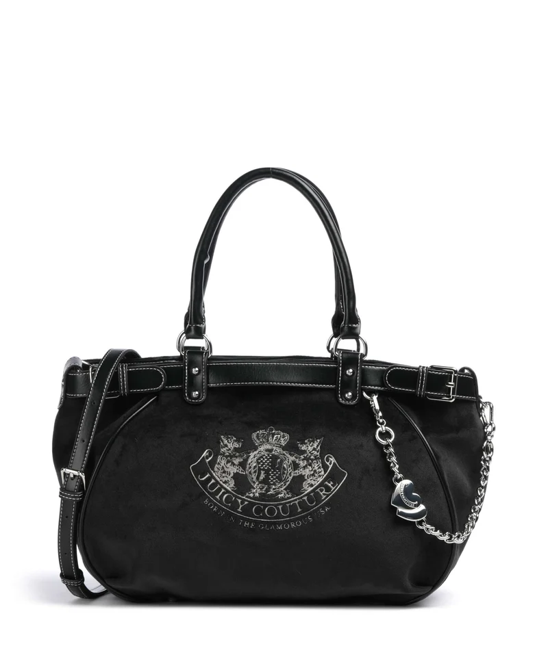 Juicy Couture Twig Narrative Velvet L Shopper black