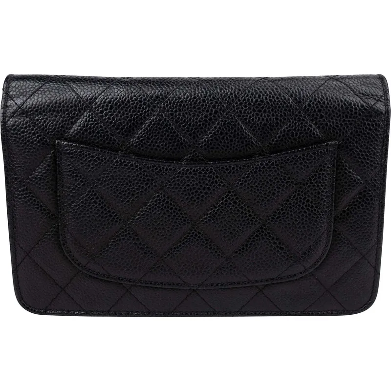 Chanel Quilted Caviar Leather CC Wallet On Chain Crossbody Bag