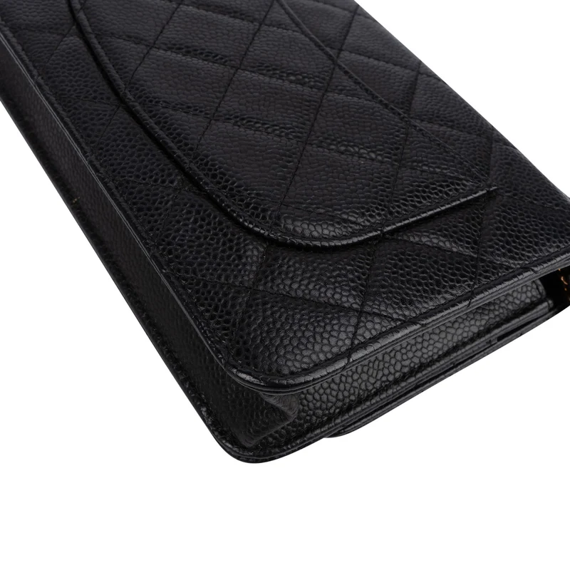 Chanel Quilted Caviar Leather CC Wallet On Chain Crossbody Bag