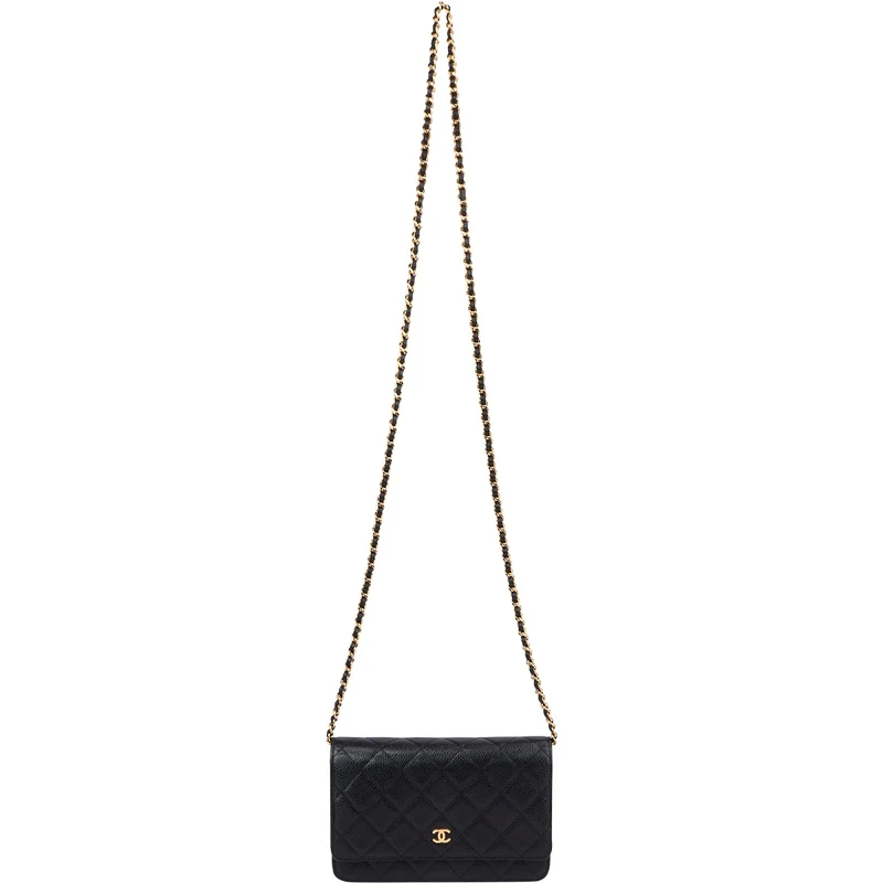 Chanel Quilted Caviar Leather CC Wallet On Chain Crossbody Bag