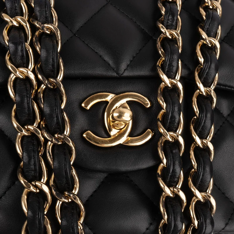 Chanel Quilted Lambskin Jumbo Double Flap Crossbody Bag