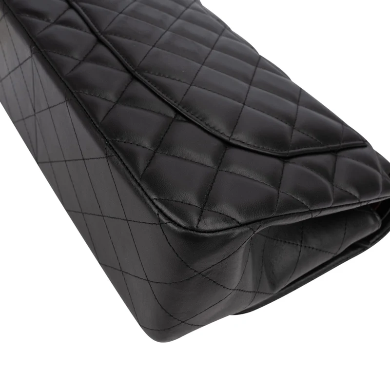 Chanel Quilted Lambskin Jumbo Double Flap Crossbody Bag