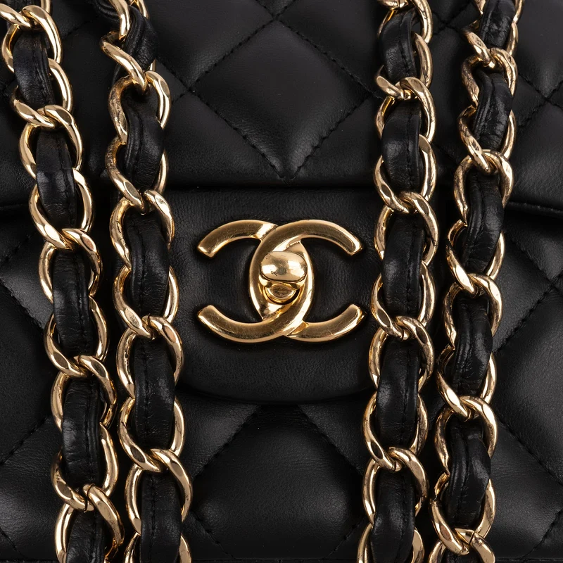 Chanel Quilted Lambskin Jumbo Double Flap Crossbody Bag