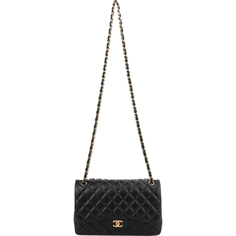 Chanel Quilted Lambskin Jumbo Double Flap Crossbody Bag