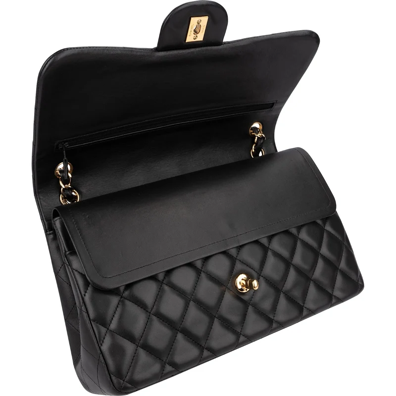 Chanel Quilted Lambskin Jumbo Double Flap Crossbody Bag