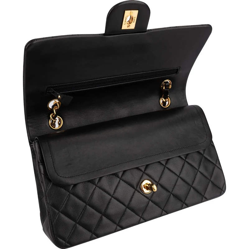 Chanel Quilted Lambskin 24K Gold Medium Double Flap Shoulder Bag