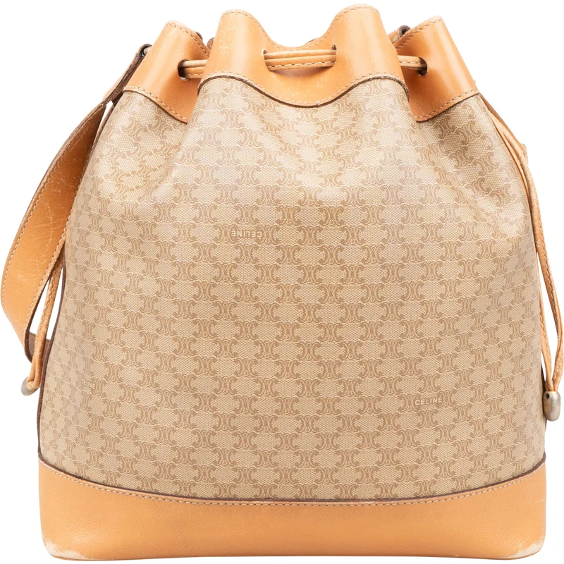 Céline Macadam Monogram Bucket Drawstring Shoulder Bag