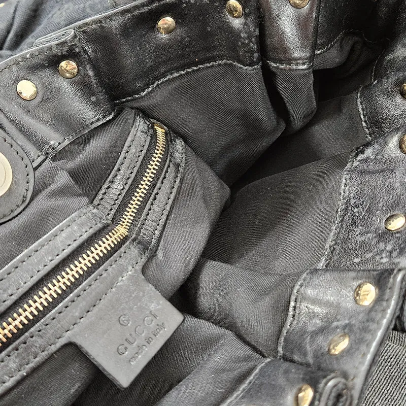 Gucci Monogram GG Canvas Studded Hysteria Tote Handbag