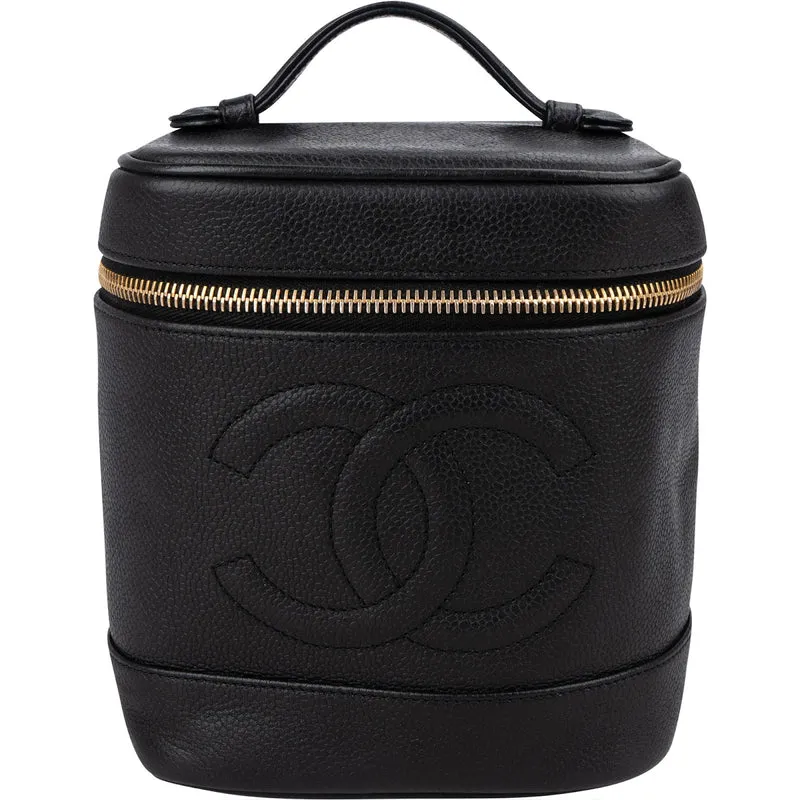 Chanel Caviar Leather CC Vanity Case Handbag