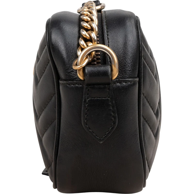 Gucci Chevron Matelassé Leather GG Marmont Mini Camera Crossbody Bag