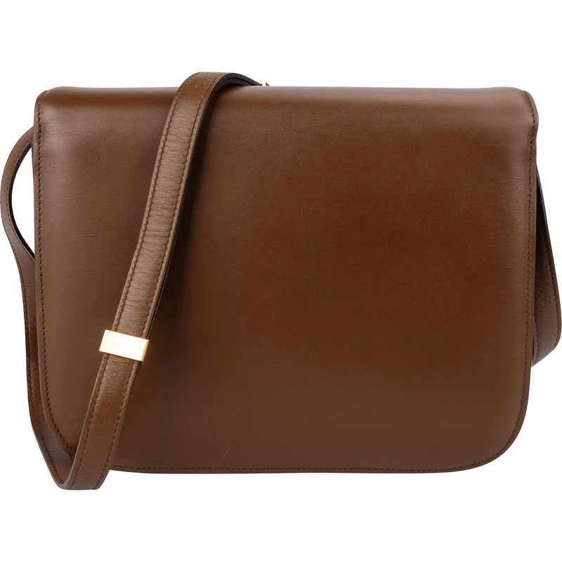 Celine Classic Brown Boxcalf Leather Medium Boc Crossbody Bag
