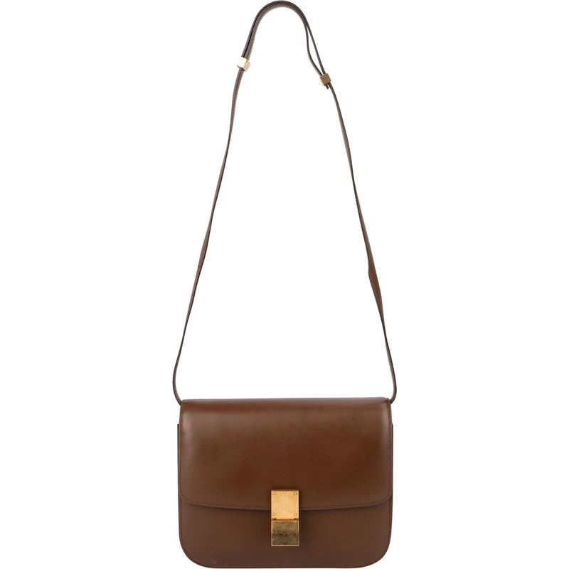 Celine Classic Brown Boxcalf Leather Medium Boc Crossbody Bag