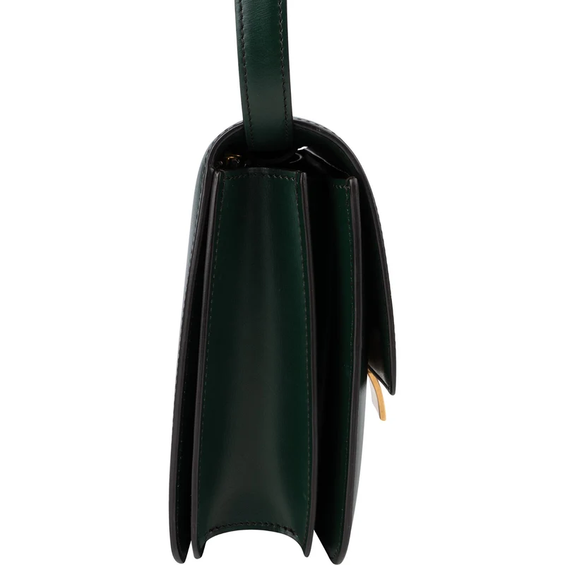 Celine Classic Dark Green Boxcalf Leather Medium Box Crossbody Bag