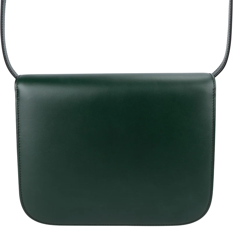 Celine Classic Dark Green Boxcalf Leather Medium Box Crossbody Bag