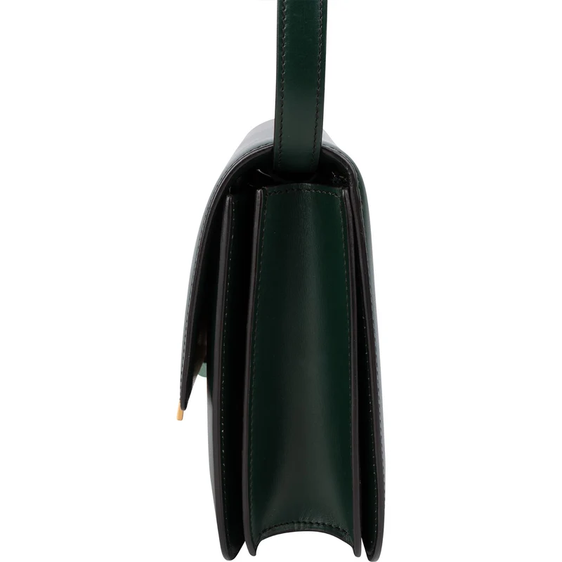 Celine Classic Dark Green Boxcalf Leather Medium Box Crossbody Bag