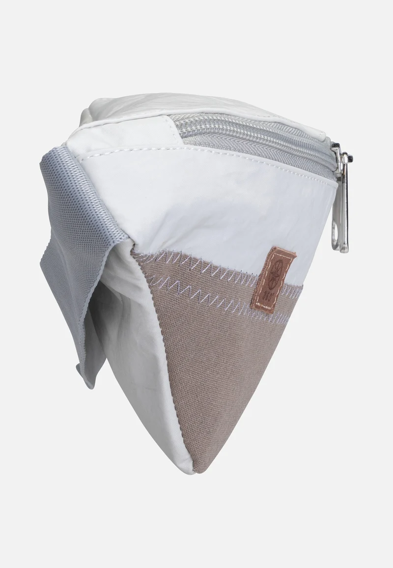 Knoten Weiß/Balken Persenning Taupe/Z - Bauchtasche