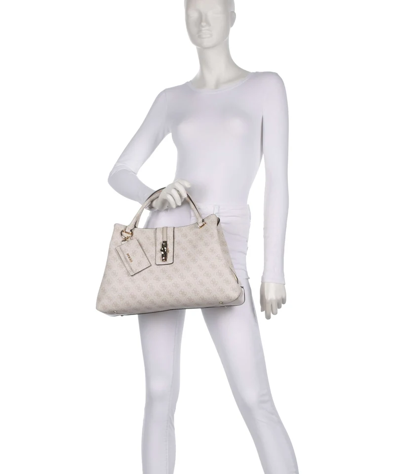 Guess Yvonne Girlfriend Logo Handtasche stone logo
