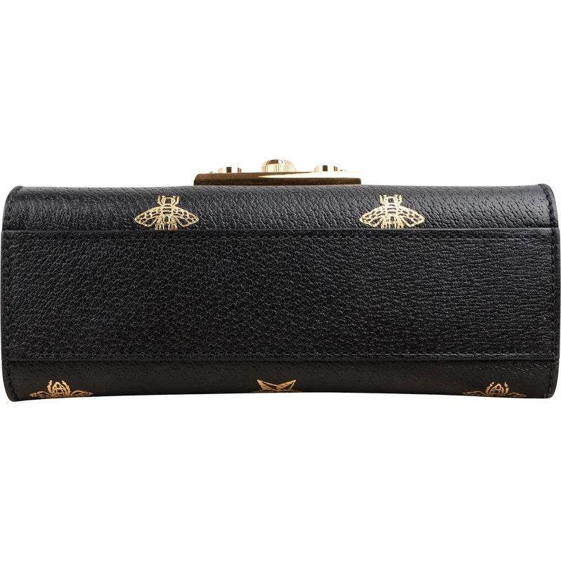 Gucci Grained Leather Padlock Bee Star Print Small Crossbody Bag
