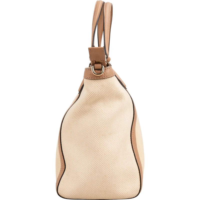 Gucci Perforated Leather Canvas Soho GG Tote Handbag