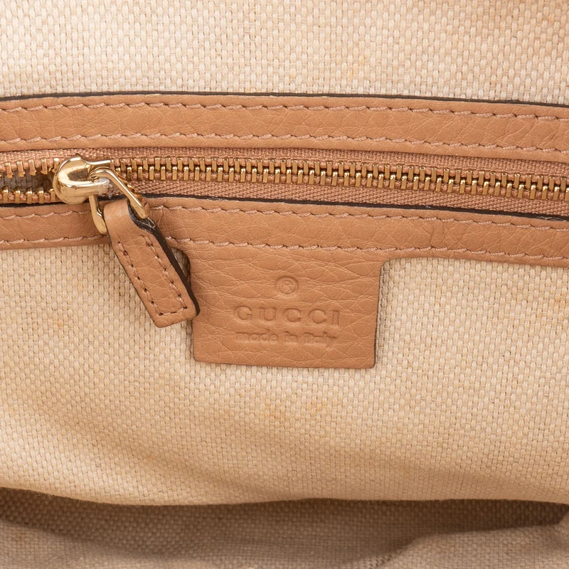 Gucci Perforated Leather Canvas Soho GG Tote Handbag