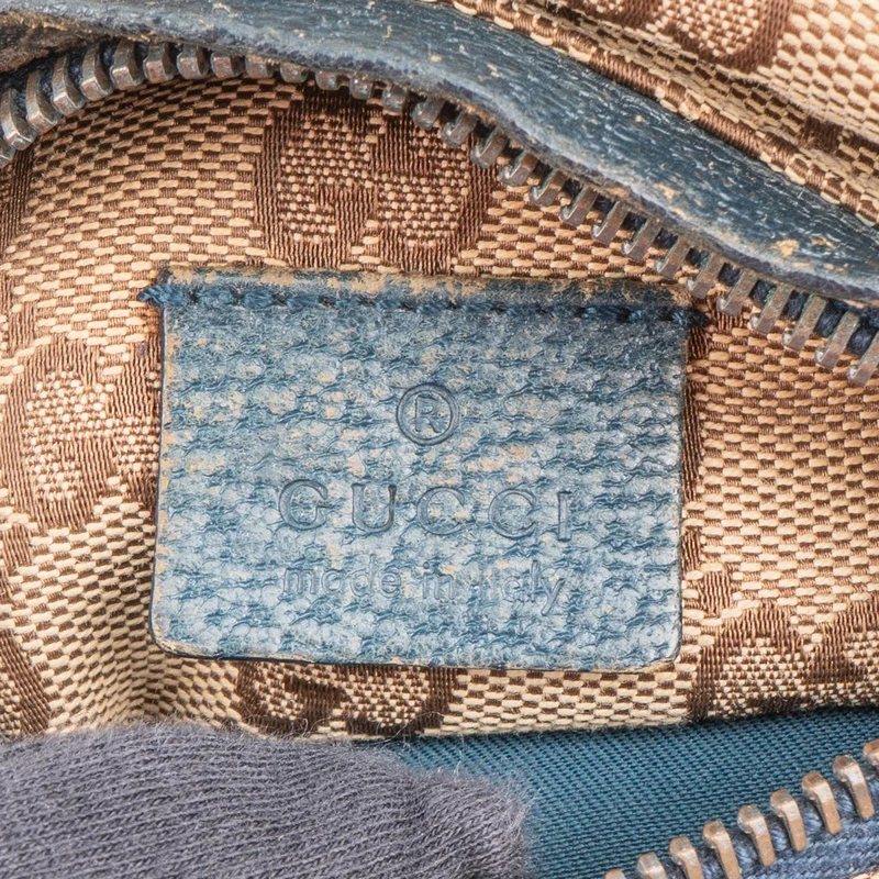 Gucci Grained Leather GG Canvas Belt Crossbody Bag