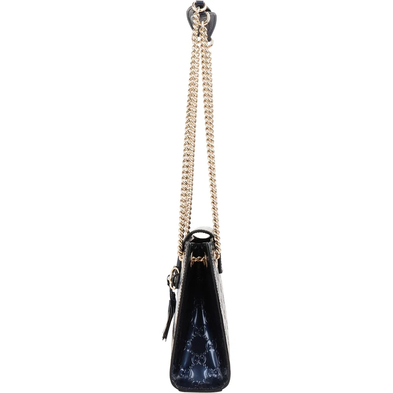 Gucci Guccissima Patent Leather Emily Horsebit Crossbody Bag
