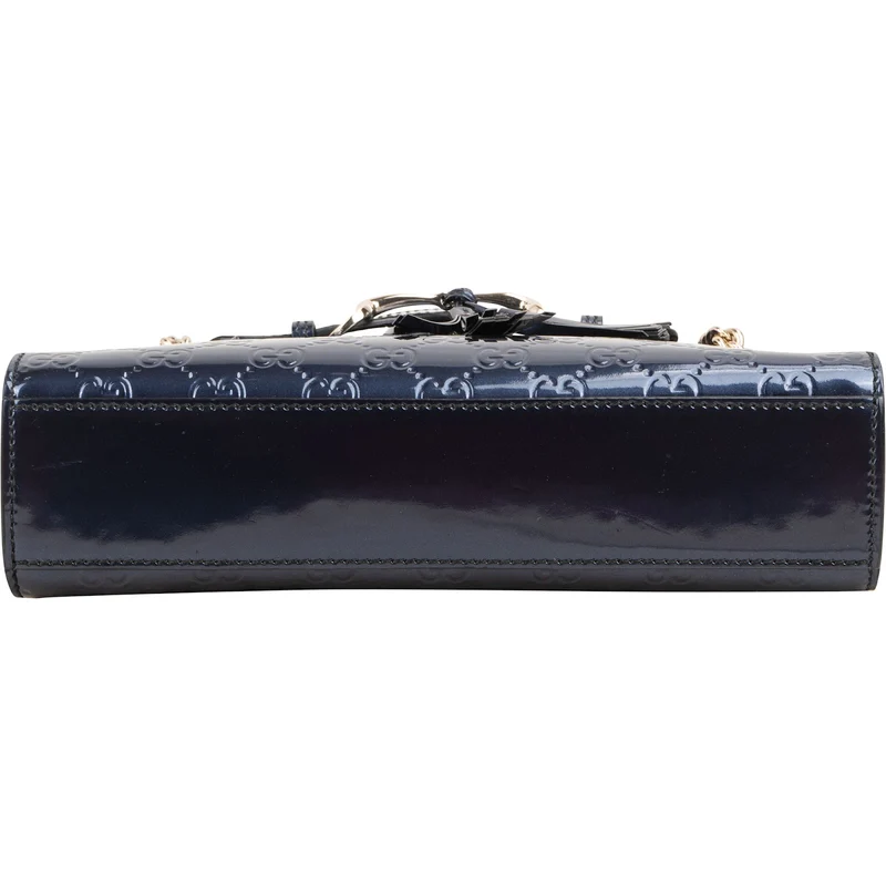 Gucci Guccissima Patent Leather Emily Horsebit Crossbody Bag