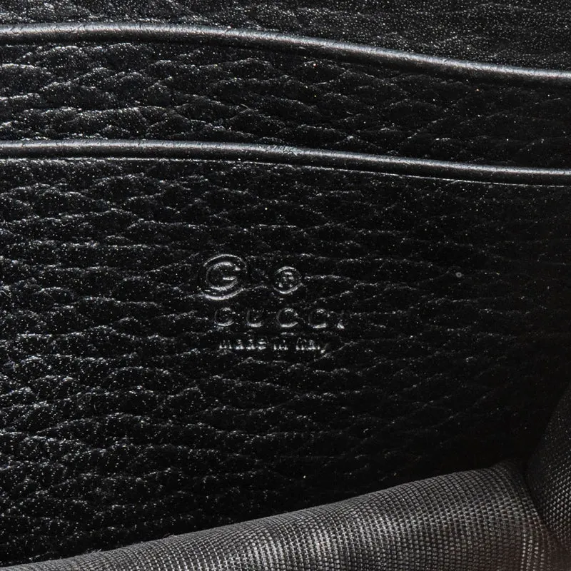 Gucci Pebbled Leather Interlocking GG Wallet On Chain Crossbody Bag