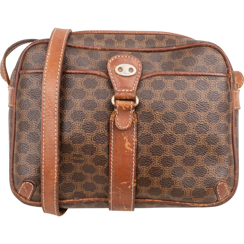 Celine Macadam Monogram Canvas Buckle Camera Crossbody Bag