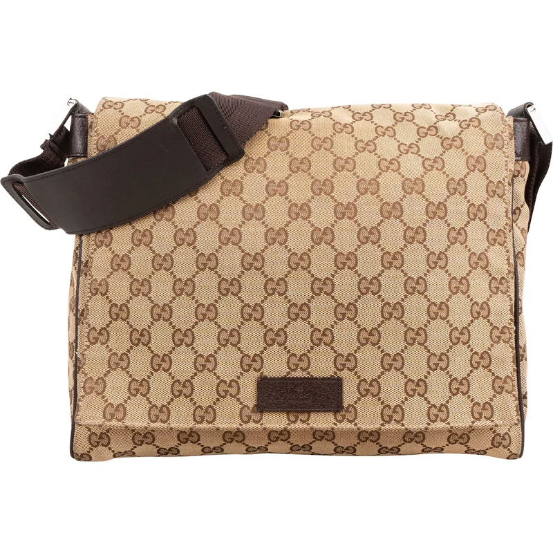 Gucci Monogram GG Canvas Messenger Crossbody Bag