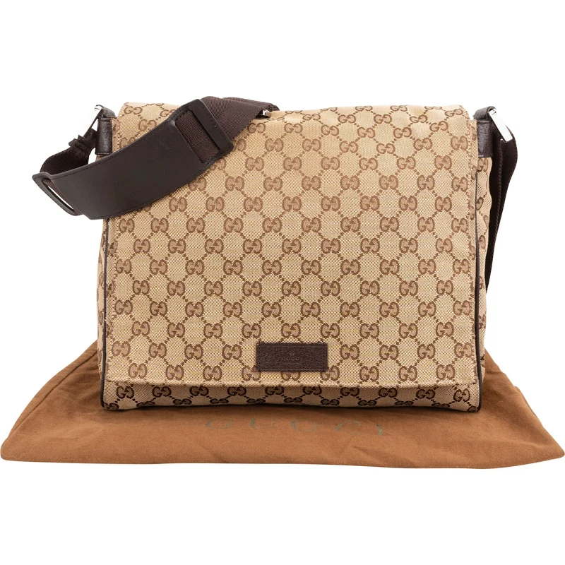 Gucci Monogram GG Canvas Messenger Crossbody Bag