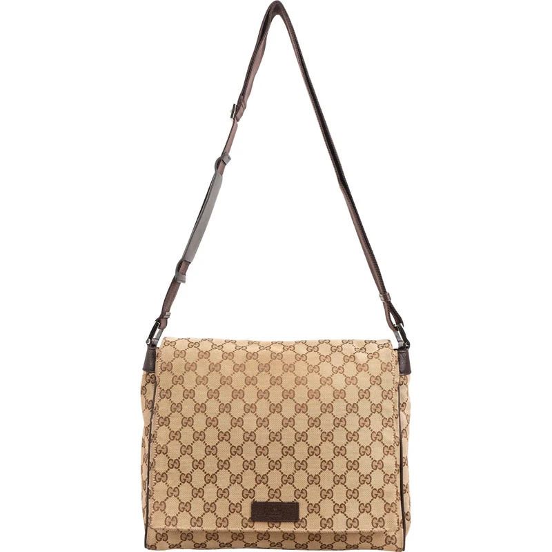 Gucci Monogram GG Canvas Messenger Crossbody Bag