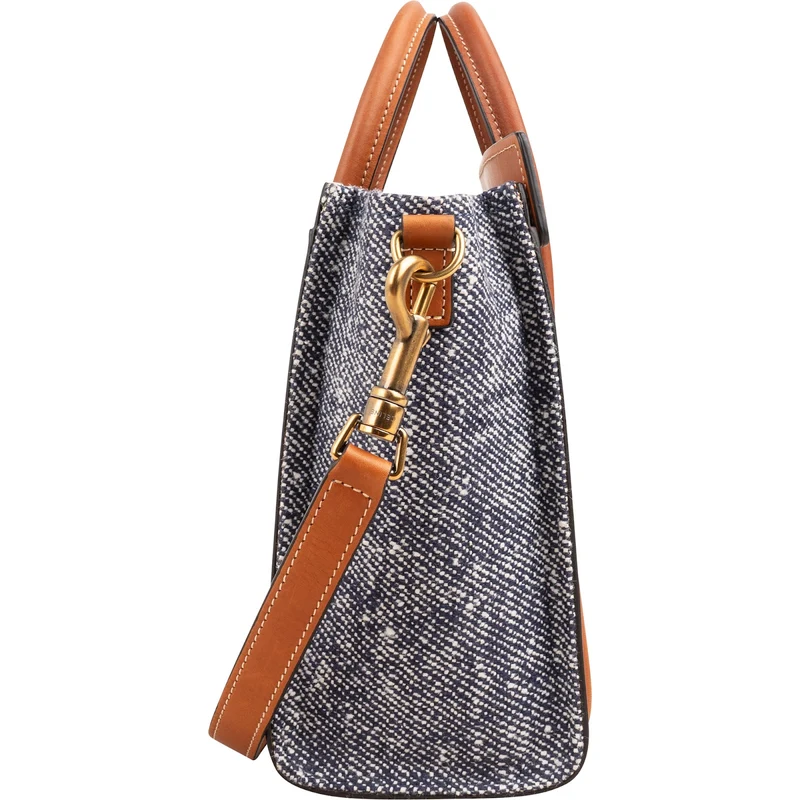 Celine Cotton & Leather Nano Luggage Handbag