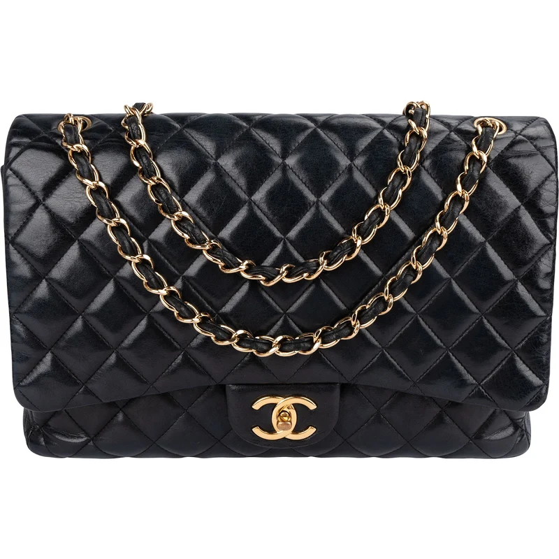 Chanel Quilted Lambskin Jumbo Double Flap Crossbody Bag