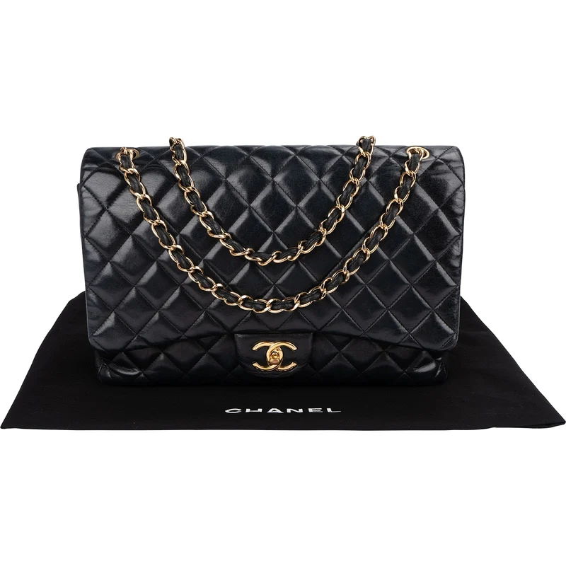 Chanel Quilted Lambskin Jumbo Double Flap Crossbody Bag