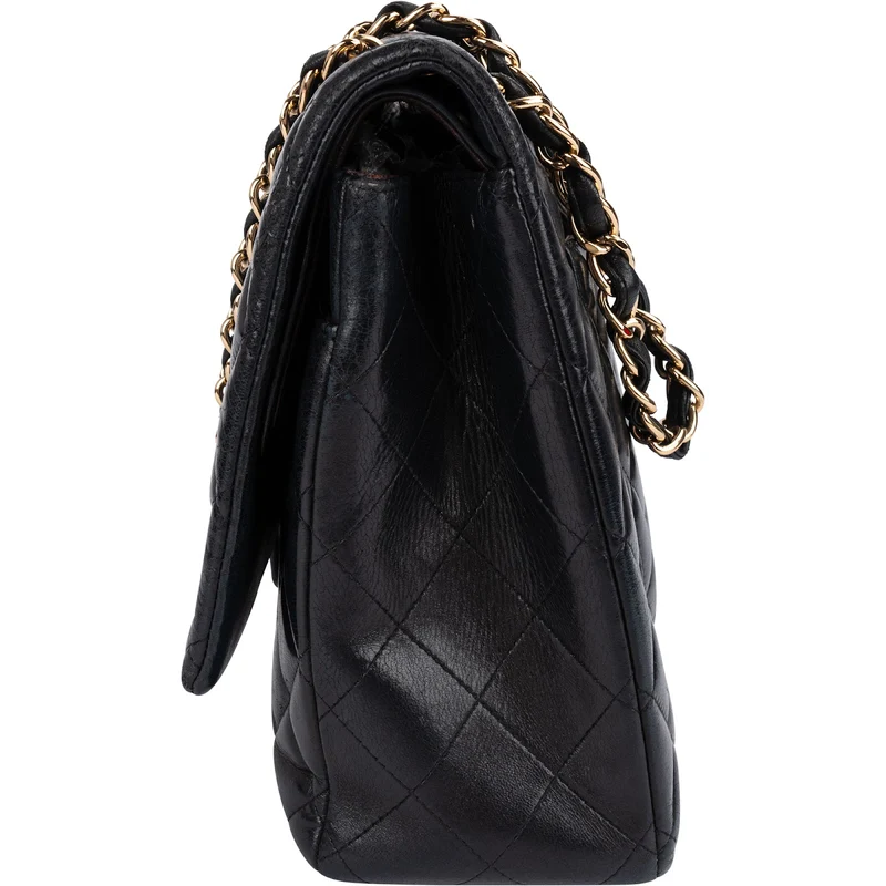 Chanel Quilted Lambskin Jumbo Double Flap Crossbody Bag