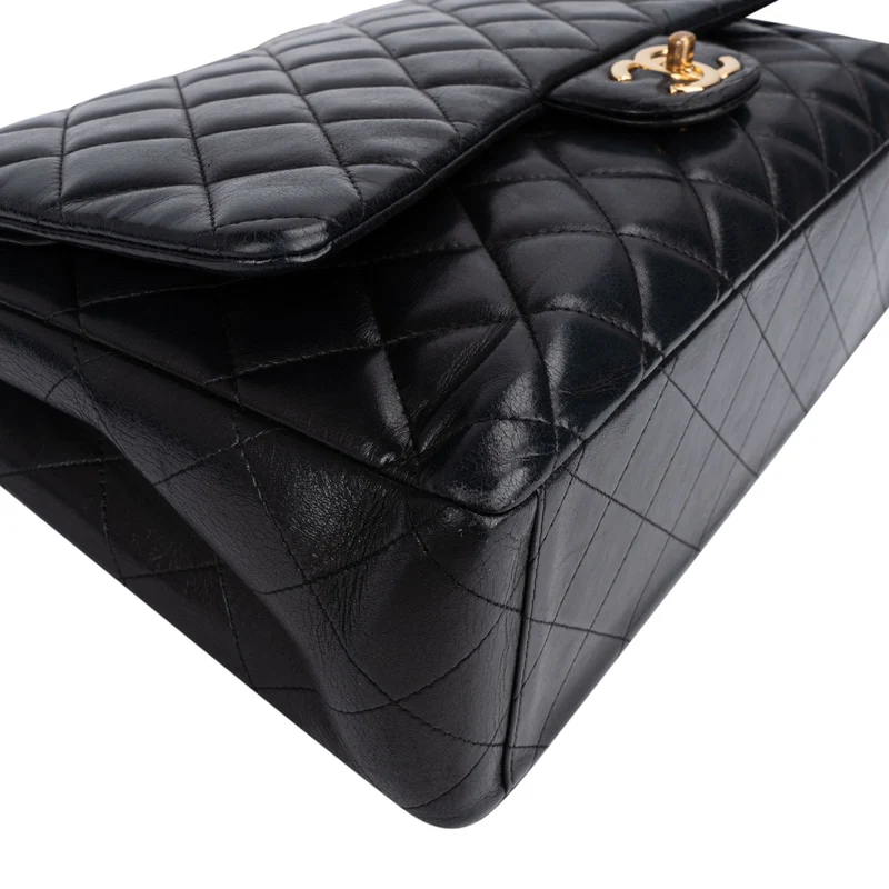 Chanel Quilted Lambskin Jumbo Double Flap Crossbody Bag