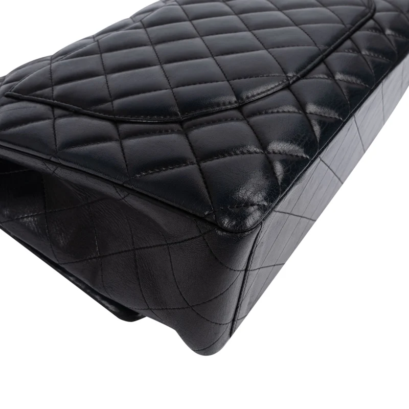 Chanel Quilted Lambskin Jumbo Double Flap Crossbody Bag