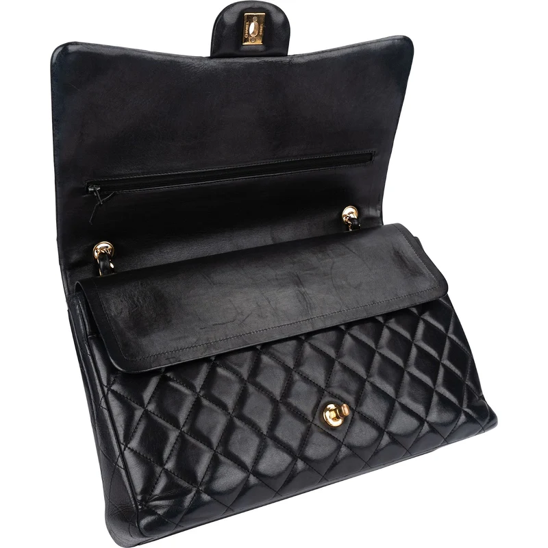 Chanel Quilted Lambskin Jumbo Double Flap Crossbody Bag