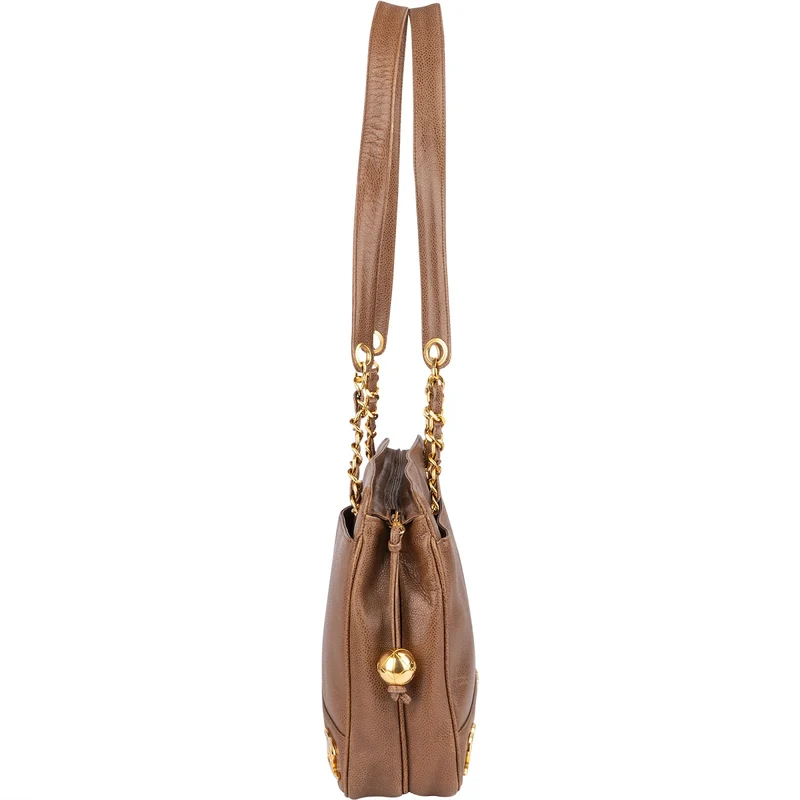 Chanel Caviar Leather Triple CC Tote Shoulder Bag