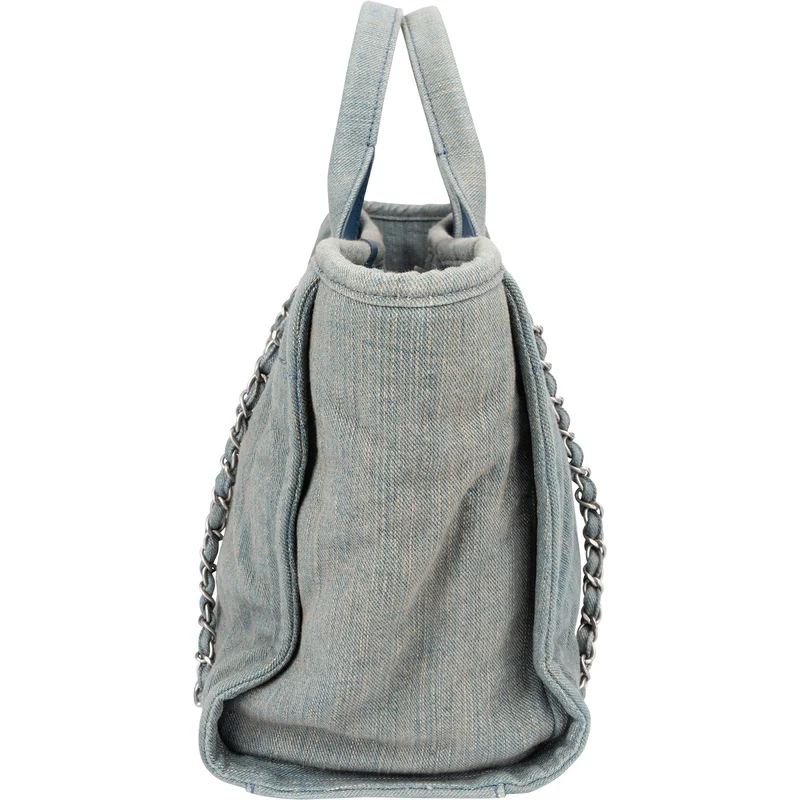 Chanel Denim Deauville Small Tote Shoulder Handbag