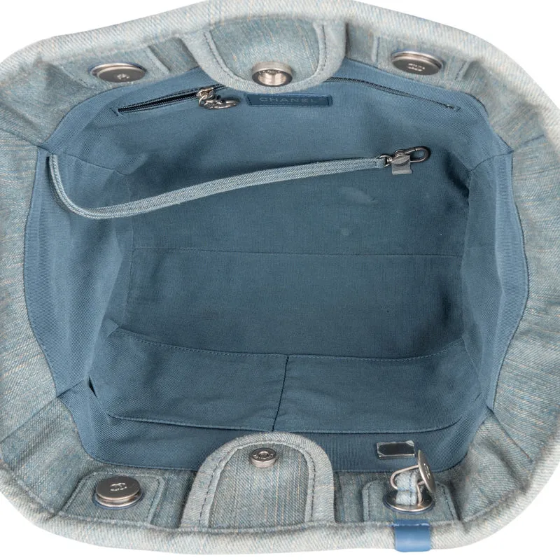 Chanel Denim Deauville Small Tote Shoulder Handbag