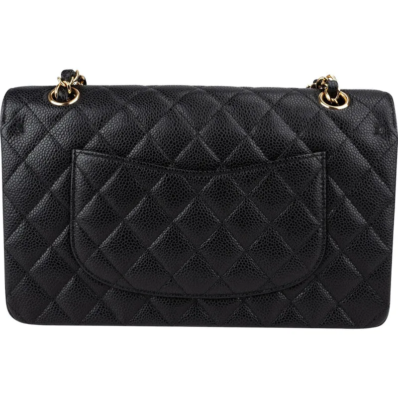 Chanel Quilted Caviar Leather Medium Double Flap Crossbody Bag