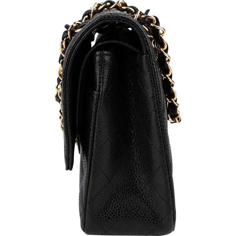Chanel Quilted Caviar Leather Medium Double Flap Crossbody Bag