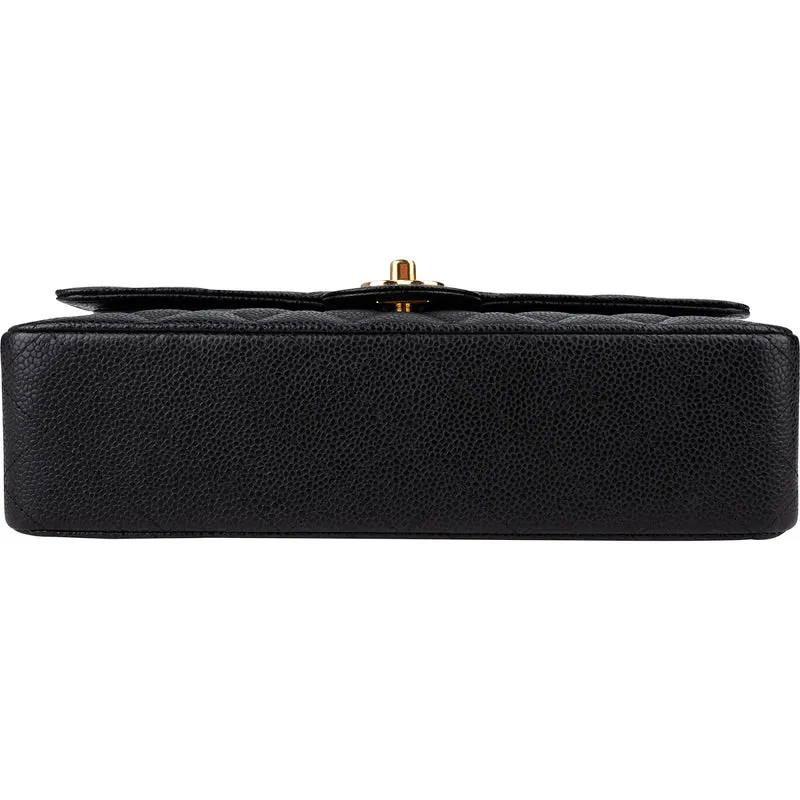 Chanel Quilted Caviar Leather Medium Double Flap Crossbody Bag
