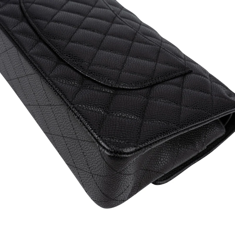 Chanel Quilted Caviar Leather Medium Double Flap Crossbody Bag